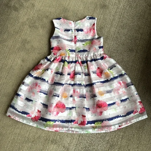 BONNIE JEAN Dressy Floral Striped Girl’s
Dress Sz 4 ~ Perfect for Easter - Picture 4 of 13